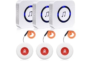 Chunhee Alarme Mobile sans Fil Bouton d'urgence Sonnerie d'urgence pour Personnes Portée de Réception de 150 m Bouton d'urgence pour Personnes âgées Convient aux Personnes âgées/Patientes/Enceintes