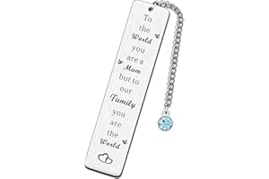 WTOPP Mum Bookmarks - Mother's Day & Christmas Birthday Gifts Ideas from Son Daughter - Stainless Steel Book Marks