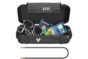 TBRFP Coffre-fort de voyage portable, coffre-fort de sécurité antivol avec code numérique à 4 chiffres, casier étanche avec poignée de câble amovible, coffre-fort de sécurité d'extérieur pour voyage, plage,