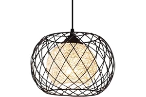 WOWEWA Lampara Techo Vintage,Lámparas de Techo Vintage,Negra,lndustriales Lámpara Colgante E27 para Dormitorio Cocina Comedor Salón Bar Pasillo Restaurante