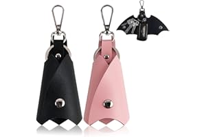 KASESSS 2 Pieces PU Leather Keyring, Creative Car Keyring, Personalised Key Ring, Keyrings for Women Men, Key Rings for Car Keys Bat Shaped, Fashion Keychain Accessories, Keychains for Car, SUV, Auto