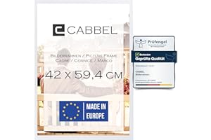 CABBEL Marco de fotos de 42x59,4 cm, color blanco, marco de madera MDF estable, cristal plexi irrompible, para colgar, ideal para fotos, fotos, collage