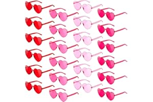 SCIONE 24 Party Glasses, Heart Sunglasses for Children, Party Glasses, Festival Glasses for Birthday, Beach, Pool, Gifts, Party Supplies