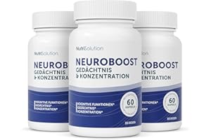 ‎NUTRISOLUTION NeuroBoost: Nahrungsergänzungsmittel mit Ginkgo biloba, Vitamin B12 & Kräuterextrakten – Gedächtnis, Konzentration & kognitive Gesundheit – 60 vegane Kapseln (3)
