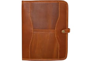 HG-LTHR A4 Cartella Portadocumenti Portablocco in Pelle Valigetta Professionale da Conferenza per Documenti Elegante Ufficio Casual Viaggio Vintage Regalo