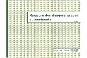 EXACOMPTA Registre dangers graves et imminents format 24 x 32 cm, piqûre 20 pages foliotées 6622E