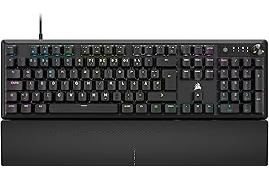 ‎CORSAIR CORSAIR K70 CORE RGB Mechanische Gaming-Tastatur Mit Handballenauflage – Geschmierte MLX Red Linear-Schalter, SOCD, Schalldämpfung, Mediensteuerungsrad, iCUE–Kompatibel, QWERTZ DE – Schwarz