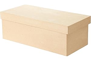 Décopatch - Ref BT019O - Shoe Box - Papier Maché Object to Decorate - 13 x 19 x 13cm - Decorate with Décopatch Papers & PaperPatch Glue, Glitter, Paints, Brown