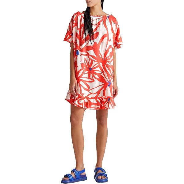 United Colors Of Benetton Damen Kaftan – Buntes Überwurfkleid Für Den Strand, One Size Aus Modal