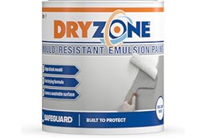 Dryzone Peinture Blanche - Prévient de la Moisissure - 1L couvre de 10 à 12 m2 - Inodore - pour Salles de Bain, Cuisines...