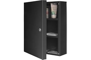 ‎BANJADO banjado Medizinschrank abschliessbar anthrazit 35x46x15cm - großer Arzneischrank für die Hausapotheke - Medikamentenschrank aus Metall zur Medikamenten Aufbewahrung