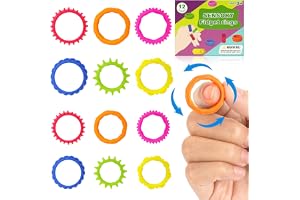 Ainiv 12 st Fidget-sensoriska ringar, fingerleksaker mot ångest mot stress för vuxna, textur-stressfingerleksak för lugn, fokus och sensorisk stimulering