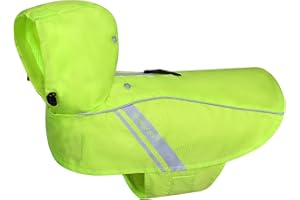 VIVAGLORY Wetoff Hunderegenmantel, Regenmantel Hund für Winter, Hunderegenjacke, Wasserdicht & Reflektierend Gefütterter Regenschutz, S, Hellgelb