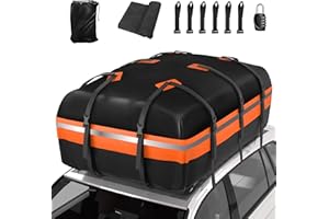 Signstek Car Roof Bag,21 Cubic Feet Large Roofing Cargo Carrier Bags Waterproof Soft Rooftop Luggage Storage Box for Any Cars With/Without Roof Rack/Rails/Bars