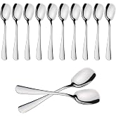 12 Ice Cream Spoons 14.5 x 3 cm High Polished Stainless Steel 18/0