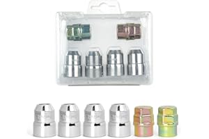 Krtopo 4-Piece M12x1.25 Alloy Steel Locking Wheel Nuts with 2 Keys - Universal Anti-Theft Locking Wheel Nuts for Car and Vehicle Wheels for Car Modified Silver