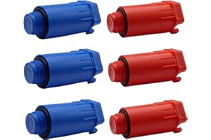 SKIR'CO (6 pezzi) Tappi da costruzione da 1/2 ", tappi a pressione in plastica rossa e blu, tappi di prova della pressione dell'acqua con guarnizioni di tenuta