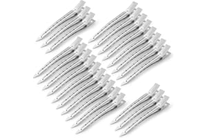 GEELBS 24 Stück Entenschnabel-Haarspangen, 8,9 cm, rostfreie Metall-Clips, Krokodil-Clips mit Löchern für Haarstyling