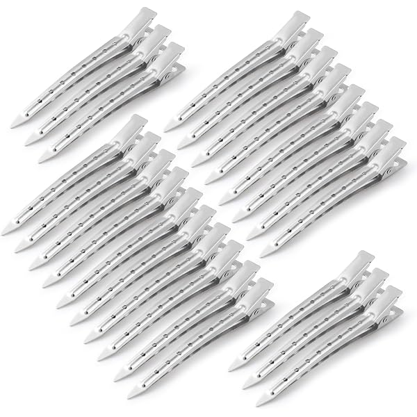 50 Stück Haarspangen Friseurbedarf – 9 Cm, Metall, Silber, Mit Löchern Für Locken & Styling