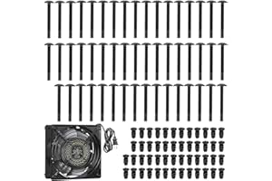 ACTIUSIS Fan Screws Case Fan Screws for Laptop PC Computer Repair Accessories Pack, 100 Pieces Computer Case Fan Screws Kit, Long and Short, 2 Types of Screws, Black