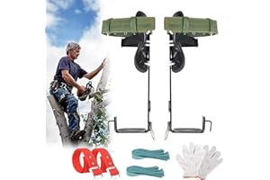 GDWD Crampons d'escalade des Arbres, Pointes d'escalade en Acier Inoxydable, Crampons d'escalade dans Les Arbres, Crampons en Acier Inoxydable avec Sangles et Gants pour Le Travail du bâtiment, 2 Claws