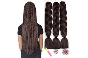 ‎SHOWJARLLY ShowJarlly Kanekalon Kunsthaar Haar, Kanekalon Haar Braids Extension, Ombre Jumbo Braid Haarverlängerung 24", Kanekalon Zöpfe Box Braid Haar Kunsthaar Haar Zum Einflechten 99J#