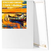Koncci Set of 2 Canvas Painting 40x60cm, Cotton Canvas Acid Free | Canvas for Painting, Canvas with Frame for Acrylic, Oil, W
