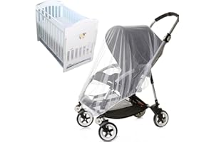 RUNMEIHE Moskitonetz für Kinderbett und Kinderwagen, atmungsaktives Laufgitter-Zelt mit Kordelzug-Tasche, feines Netz für Babybett, Kinderbett, Insektenschutz für Babytragen, Autositze, Wiegen, Einheitsgröße