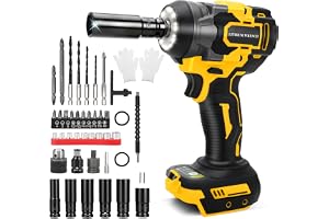 Batteridriven slagnyckel kompatibel med Dewalt 20 V batteri, borstlös 700 Nm högt vridmoment roterande skruvdragare, 1/2 tums