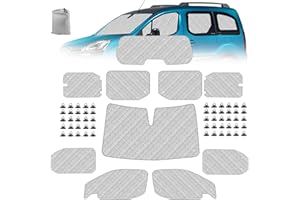 ZWPARTS Pare-Soleil de Pare-Brise de Voiture Compatible avec 2018-2025 Citroen Berlingo Opel Combo XLWB, Lot de 10 Pliables Pare-Soleil pour Intérieur de Voiture, Tapis Thermiques Internes