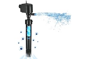 COOSPIDER Aquarium U-V Filter Pumpe für 150-380L Fischtank, 5W Lampe Anti Algen U-V Klärer, 1200L/h Kristallklar Algenvernichter Wasserpumpe Luftzufuhr Strömungspumpe für Kaltes Wasser Tropische Fische