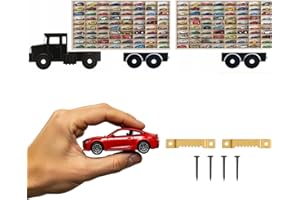 ART TWIST HOME 2x Hot Wheels Storage | Wooden Display Shelves with 160 Compartments | Wall Display Cabinet 78,5cm x 40cm x 4cm for Collectables Model Car or Mini Figure (LKW 001CL)