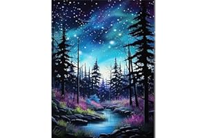 Viart Tree Paint by Numbers for Adults-Painting by Numbers for Adults Starry Night,Landscape Paint by Number Kits for Home Wall Decor 12x16inch