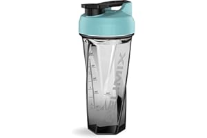 HELIMIX 2.0 Vortex Protein Shaker, 800 ml (28 oz) - Gourde Shaker Sport pour Boissons Protéinées et Smoothies - Pas de Sifflements, de Grumeaux ni de Piles - Résistant au Lave-Vaisselle et Sans BPA