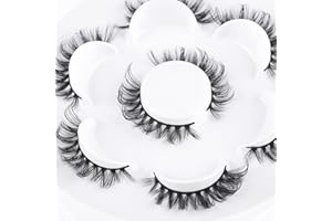 HICOCU 3D Fluffy Strip Wimpern, D Curl Lash Strip, Natürliche falsche Wimpern, Natürliche Wispies Fluffy Wimpern für Wispy Fake Wimpern, Faux Wimpern Natürlicher Look (HDC04)