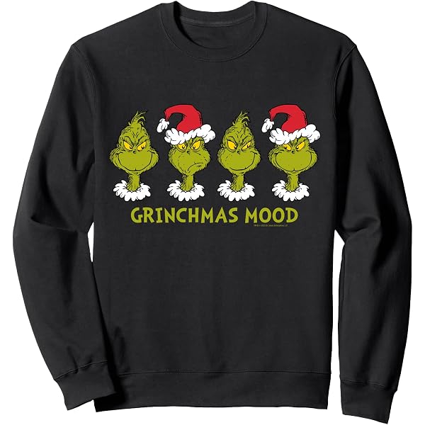 Printera EW People Grinch - Felpa con cappuccio con chiusura lampo, motivo: Babbo Natale, bordeaux, S