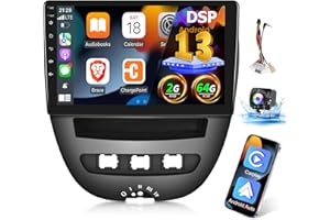NHOPEEW Car Radio for Toyota Aygo/Peugeot 107 /Citroen C1 2005-2014, [2G+64G] 10.1 inch Android Touch Screen Aygo Stereo, CarPlay/Android Auto/DSP Audio/1080P/SWC/Bluetooth/WiFi