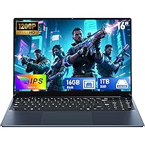 FUNYET Laptop Computer, Gaming Laptop 2025 Windows 11 Pro, 16 Inch Lap Top PC, 16GB RAM 512GB SSD, Intel 12th Gen N95 Processor(up To 3.4 GHz), Backlit Keyboard, Fingerprint Unlock, FHD 1920 * 1200