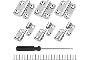 KDIMSU 6 Stück Scharniere Abnehmbares, 304 Edelstahl Türscharnier mit Schrauben, 3,8 cm Flaggenscharniere Türscharniere für Linkshänder, Klappscharniere für Innen- und Außentüren, Schrank, Schlafzimmer