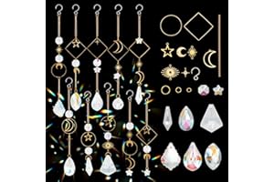FREEBLOSS 9 Ensemble Bricolage Cristal Attrape-Soleil Kit Jardin Suspendus Ornements Pendentif en Cristal Attrape Soleil Cristal pour Fenêtres