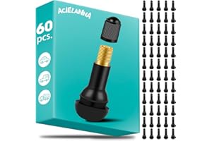 ACIELANNA 60 Pièces TR413 Valve Pneu Voiture, Valve Tubeless Pneu, Caoutchouc Snap-in Jantes pour Auto, Moto, Bicyclettes