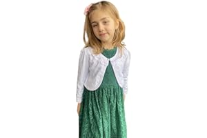 Yealoo Chaqueta Bolero Niña Encaje 3/4 Manga Larga Cuello Redondo para Fiesta Ceremonia 2-12 años