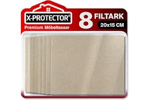 Filtkuddar för möbler X-PROTECTOR - 8 Pack 20 x 15 x 0.5 cm | Premium Självhäftande filtkuddar! Klipp Möbeltassar för alla go