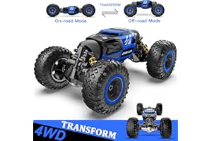 BEZGAR TD141 Remote Control Cars - 1:14 Scale RC Car, 4WD Transform 15 KM/H All Terrains Twist RC Stunt Car, Toy Vehicle with Rechargeable Battery for Boys Kids Girls