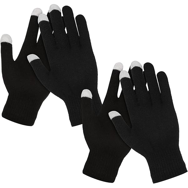 DKDDSSS Lot De 2 Paires De Gants D'hiver Thermiques, Tricotés Et Extensibles, Avec Doublure Douce Pour écran Tactile, Unisexe, Gris, Taille Unique