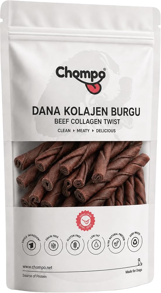 Chompo Dana Kolajen Burgu Çubukları 100% Doğal Katkısız Köpek Ödülü 100 Gr | Tek İçerik