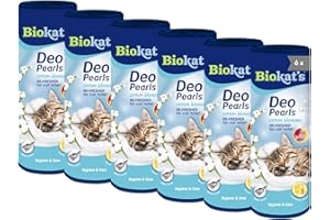 BIOKAT'S Biokat’s Deo Pearls Cotton Blossom - Complemento lettiera con profumo per agglomerati freschi e solidi nella toilette del gatto - 6 tubi (6 x 700 g)