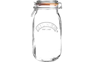 Kilner Clip Top Jar 1.5 Litre (1500 ml) Airtight Glass Storage Jar for Preserving Fruits Vegetables Coffee Tea Rice Flour Nuts Pasta