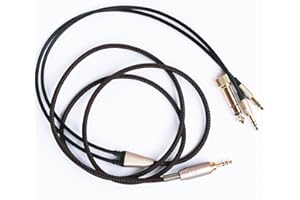 ABLET Cavo di ricambio compatibile con cuffie Hifiman Sundara, Arya, Ananda, HE4XX, HE-400i (versione con doppio connettore da 3,5 mm) per cuffie da 3,5 mm / 6,35 mm a doppio connettore jack maschio da