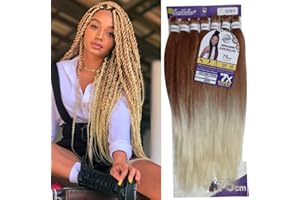 SER MULHER CAPELLI SINTETICI JUMBO PER TRECCINE AFRICANE. 609 GR, 75cm UN PACCHETTO PER COMPLETARE IL LOOK. HAIR BRAIDING EXTENSION (T27/613 BIONDO DEGRADEE)